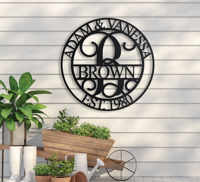 Metal Monogram Sign Custom Metal Sign Metal Name Sign - Etsy