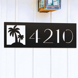Palm Tree Metal Address Sign, Modern Address Sign, Address Numbers, Modern House Numbers, House Number Sign, House Number Plaque