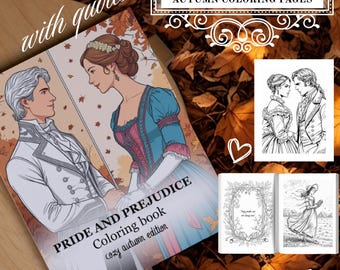 Pride and Prejudice Coloring Book: Fall Season Edition (PDF Downloadable File)