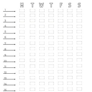 Printable 18 week countdown chart.  Customizable.  Marathon training countdown template