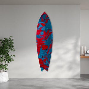 Ink Paint 3 – Surfbrett Wall Art – Glas Wand Kunst – gehärtetes Glas – Wohndekoration – Wand Dekoration – Wand Skulptur