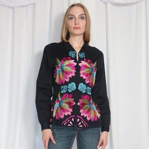 Black Floral Embroidered Jacket