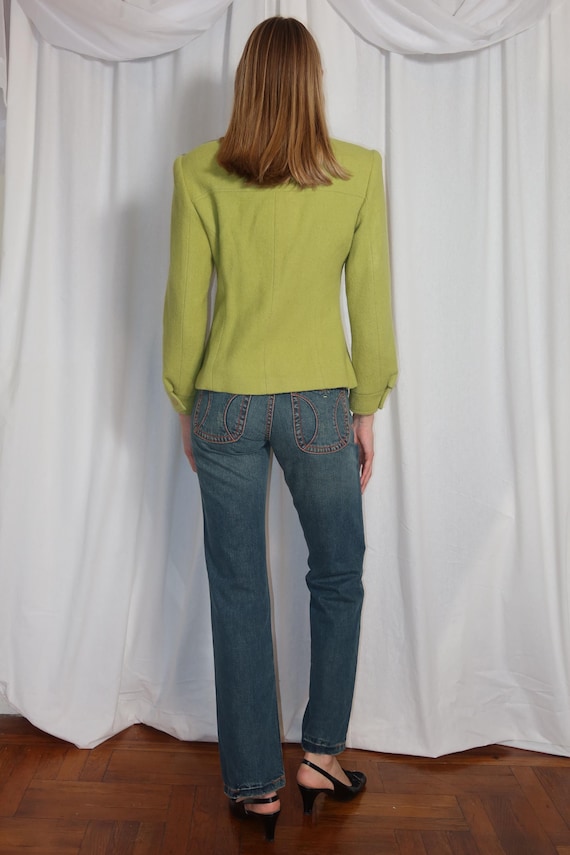 Lime Green Wool Blend Jacket - image 4
