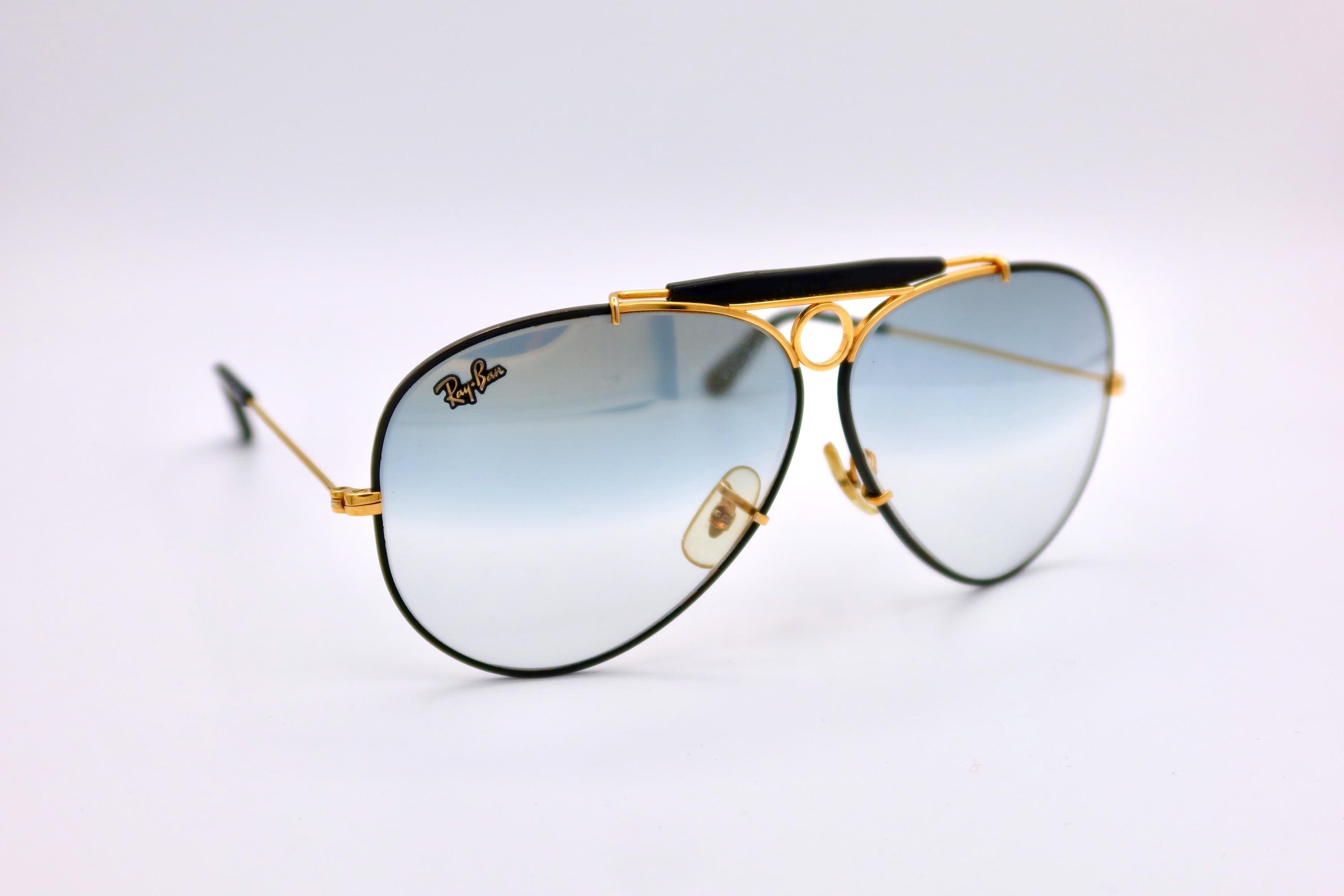 美品USA製B&L　Ray-Banレイバン メタル62mm 　ケース付き Ray-ban B&L Precious Metals 24K Gold and Black Shooter 62mm USA