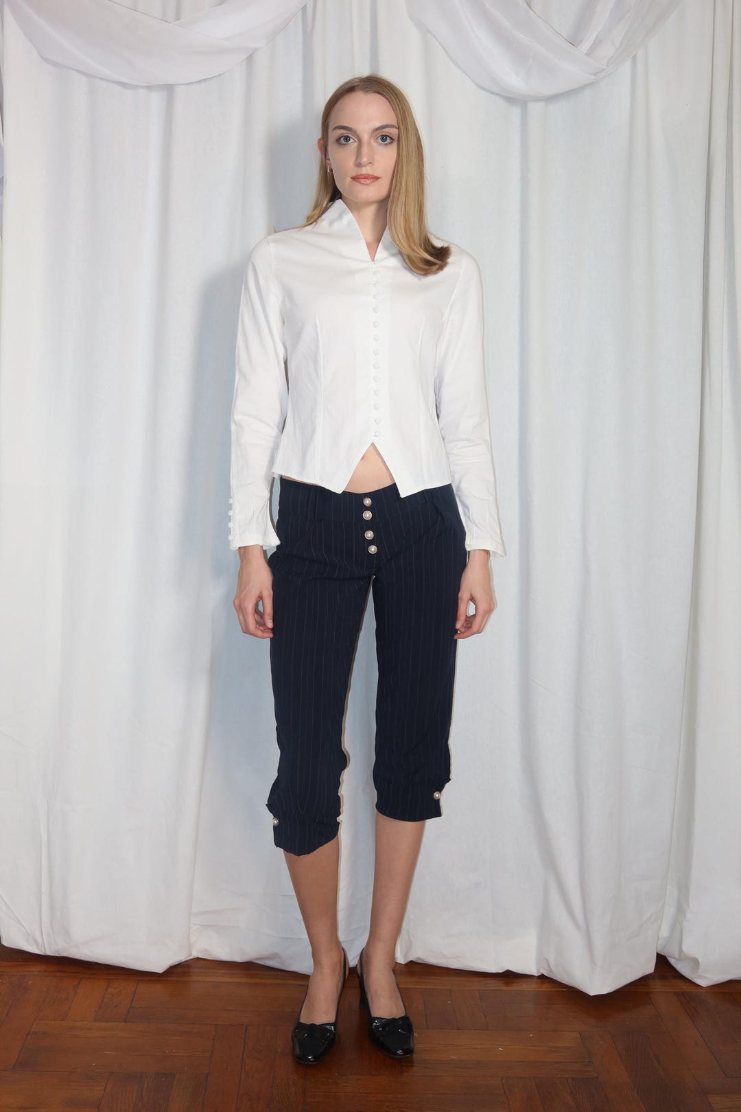Lyric Nautical Blue Capris V2 main image 1
