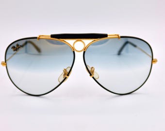 Ray-ban B&L Precious Metals 24K Gold and Black Shooter 62mm USA 