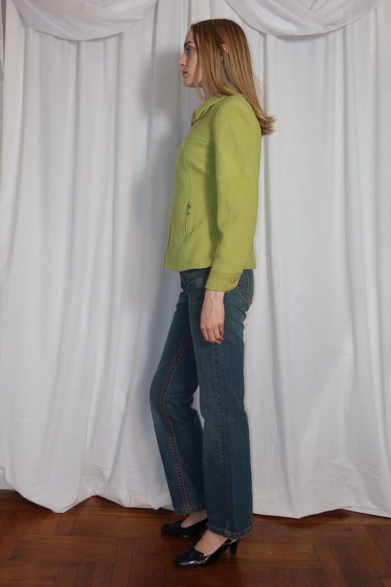 Lime Green Wool Blend Jacket - image 3