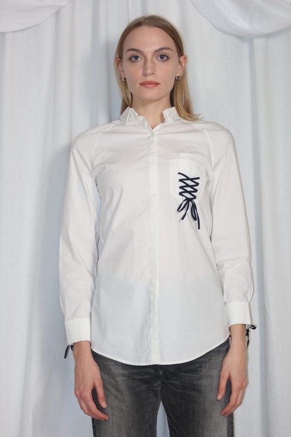 Anne Fontaine Lace-Up Blouse