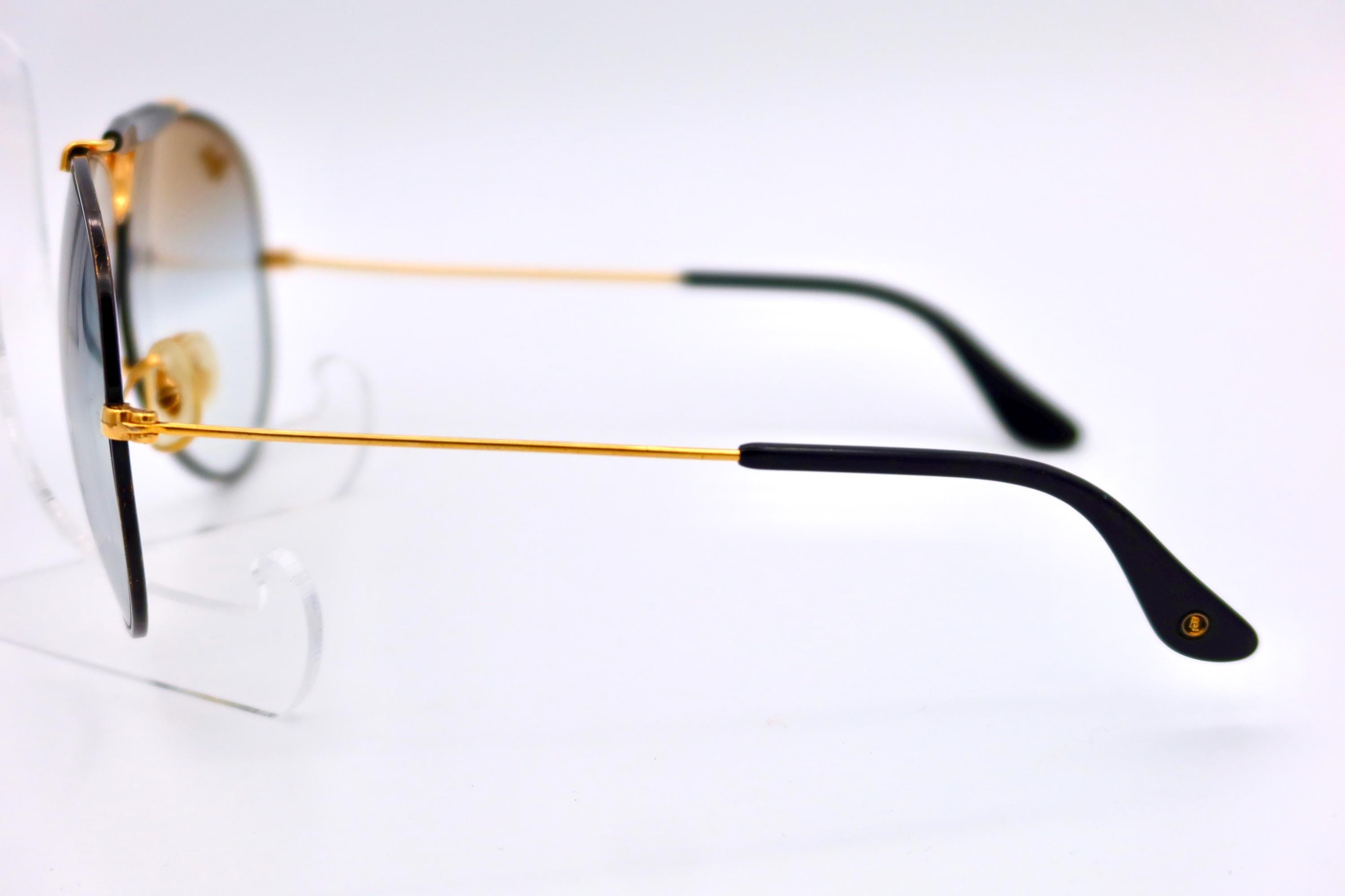 美品USA製B&L　Ray-Banレイバン メタル62mm 　ケース付き Ray-ban B&L Precious Metals 24K Gold and Black Shooter 62mm USA