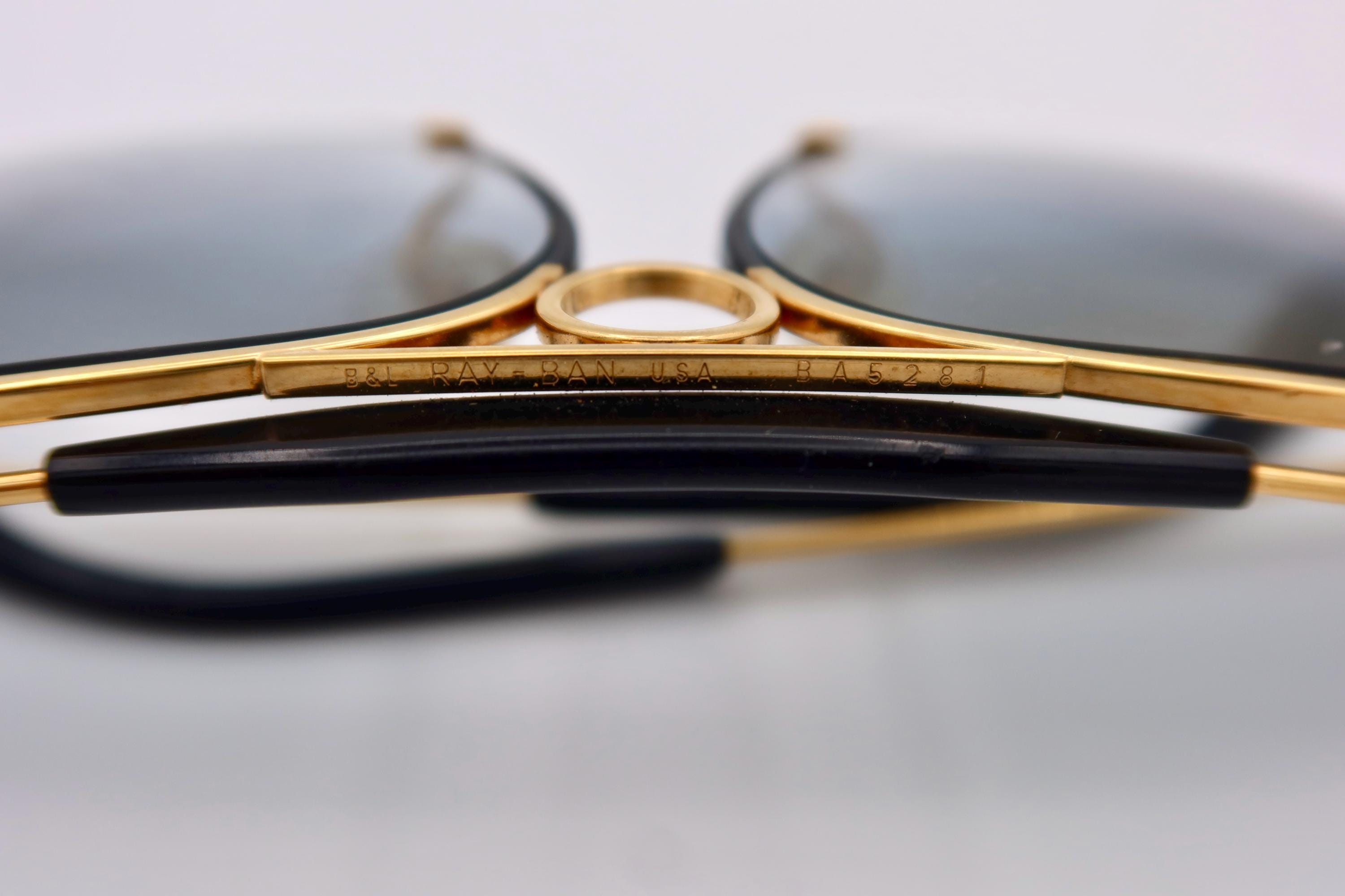 Ray-ban B&L Precious Metals 24K Gold and Black Shooter 62mm USA 