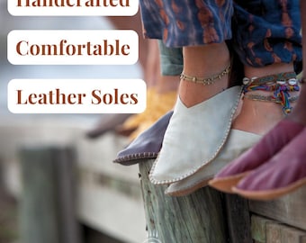 Elegant Leather Barefoot Shoes for Women | Handmade and Sustainable | Leather soles for Grounding