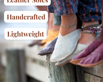Light Leather Dancing Shoes | Flexible Barefoot Gym Footwear | Light and Comfortable | Earth Sole