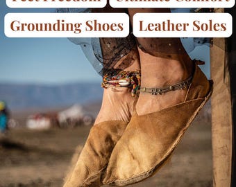 Handmade Leather Barefoot Sandals | Bohemian Festival Shoes for Free Spirits | Comfort & Grounding | Earth Sole