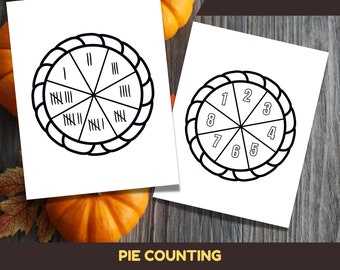 Pie counting, numbers and tally marks