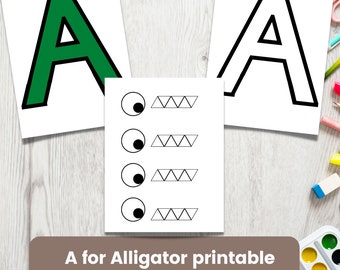 A for Alligator printable crafts
