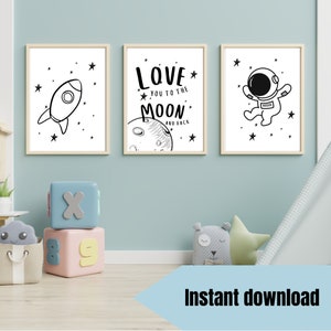 Love you to the moon and back wall art printable
