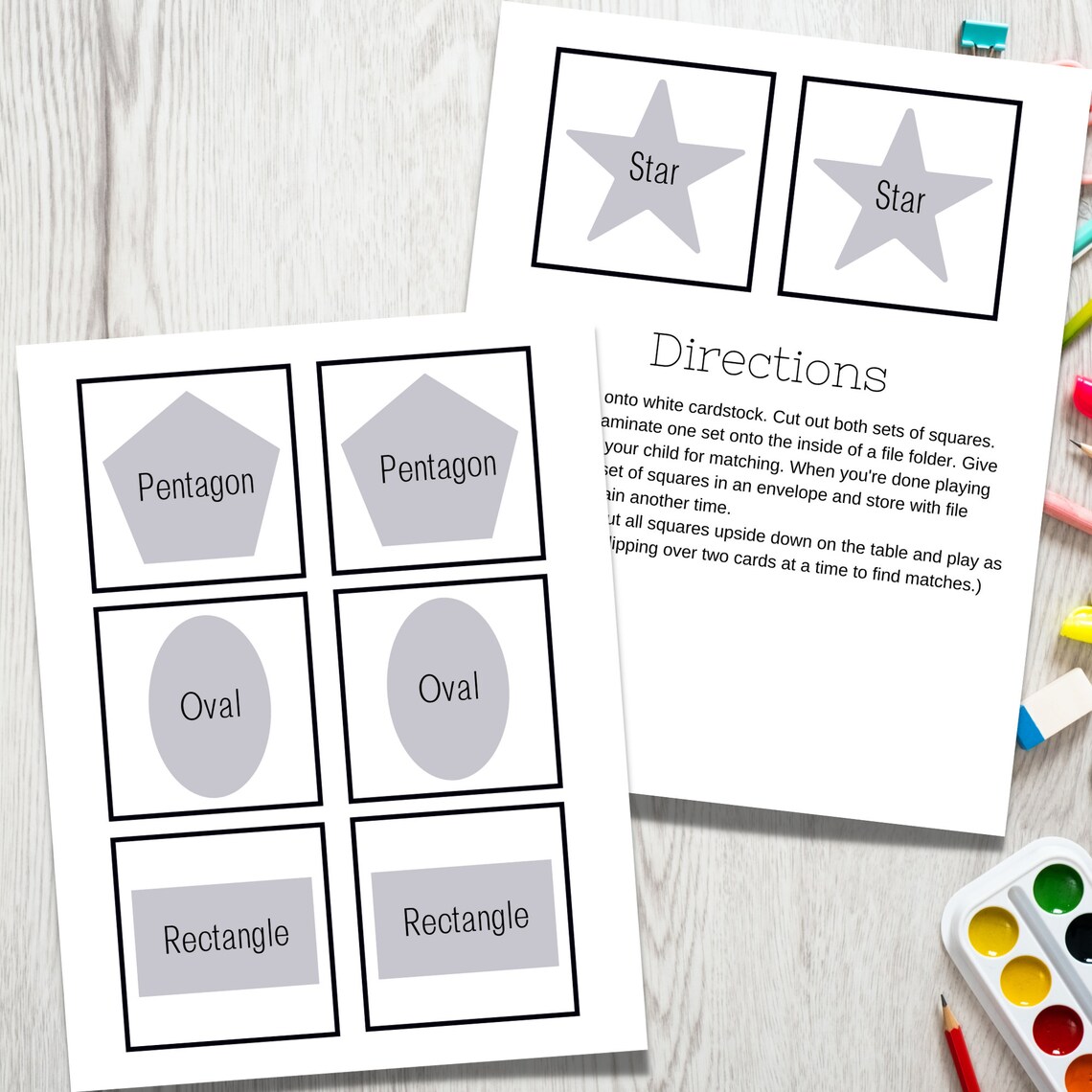 Shape Matching Game Printable - Etsy