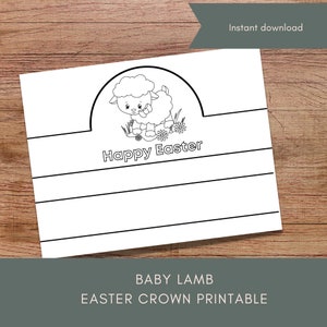 Baby lamb Easter crown printable
