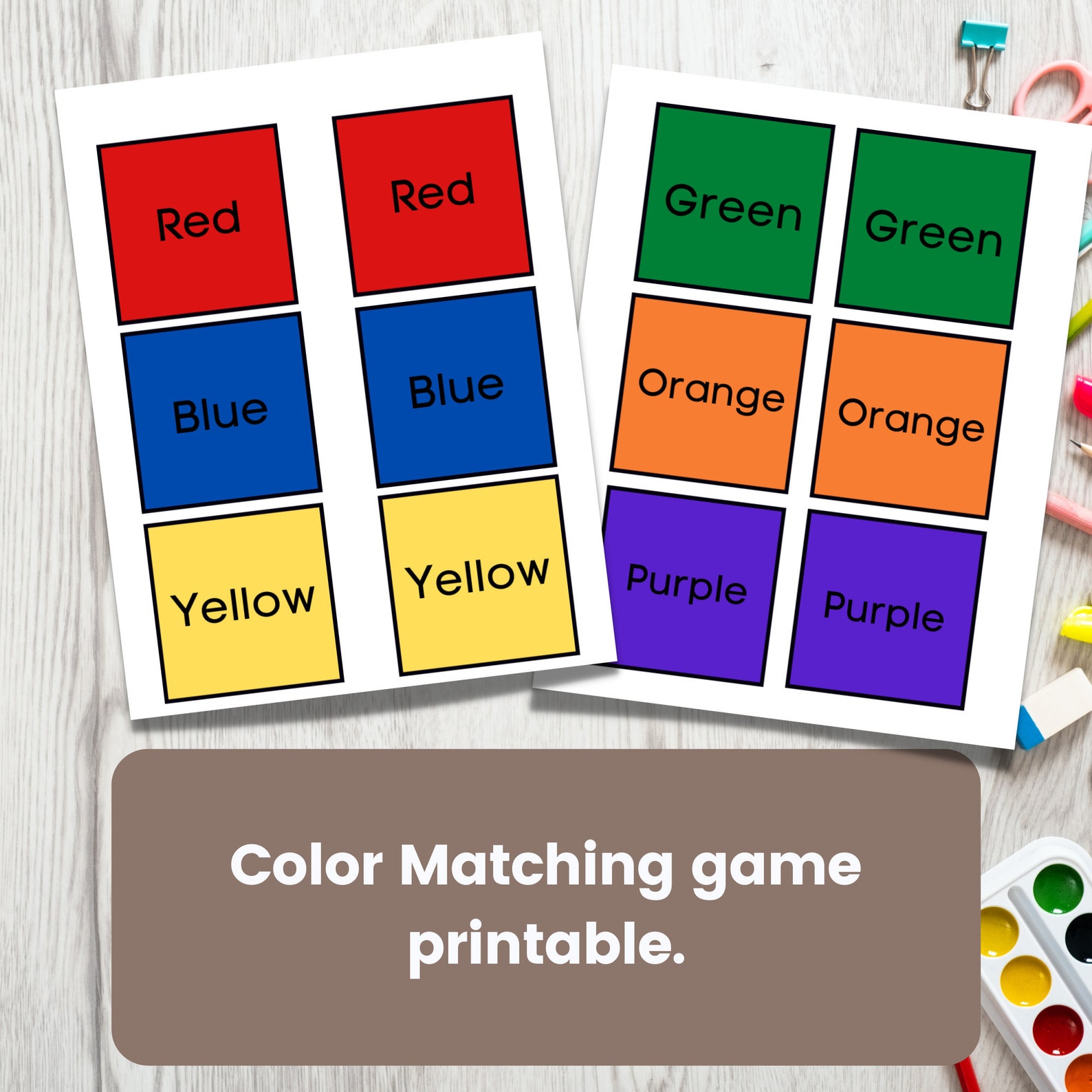 Color Matching Printable Game - Etsy