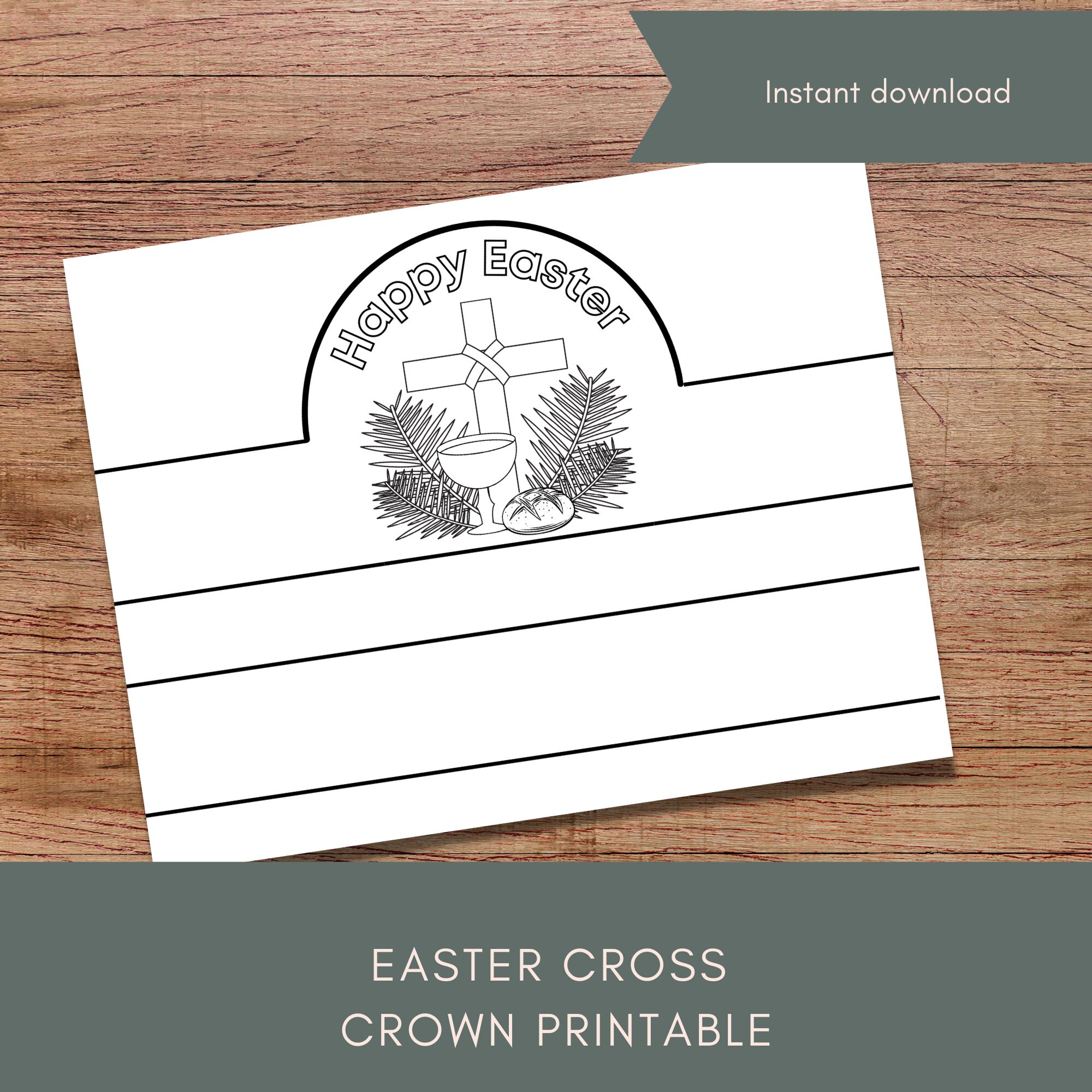 Easter cross crown printable