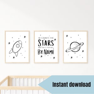 He counts the stars wall art printable