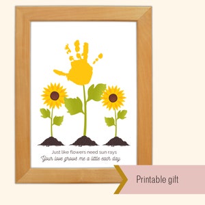 Sunflower handprint keepsake