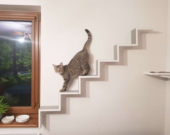 Cat Steps Set 3-tlg. Cat Walk Wall, Cat Steps, Cat Wall Furniture, Cat Kletterwand Regale, Katzenleiter für Wand Geschenk für Katzen