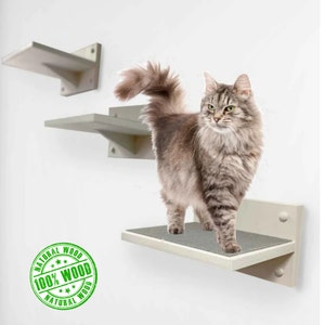 Cat Steps Set 4 psc. Cat Wall Furniture, Cat Climbing Wall Shelves, Cat Walk Wall, Cat Ladder for Wall Gift for Cats