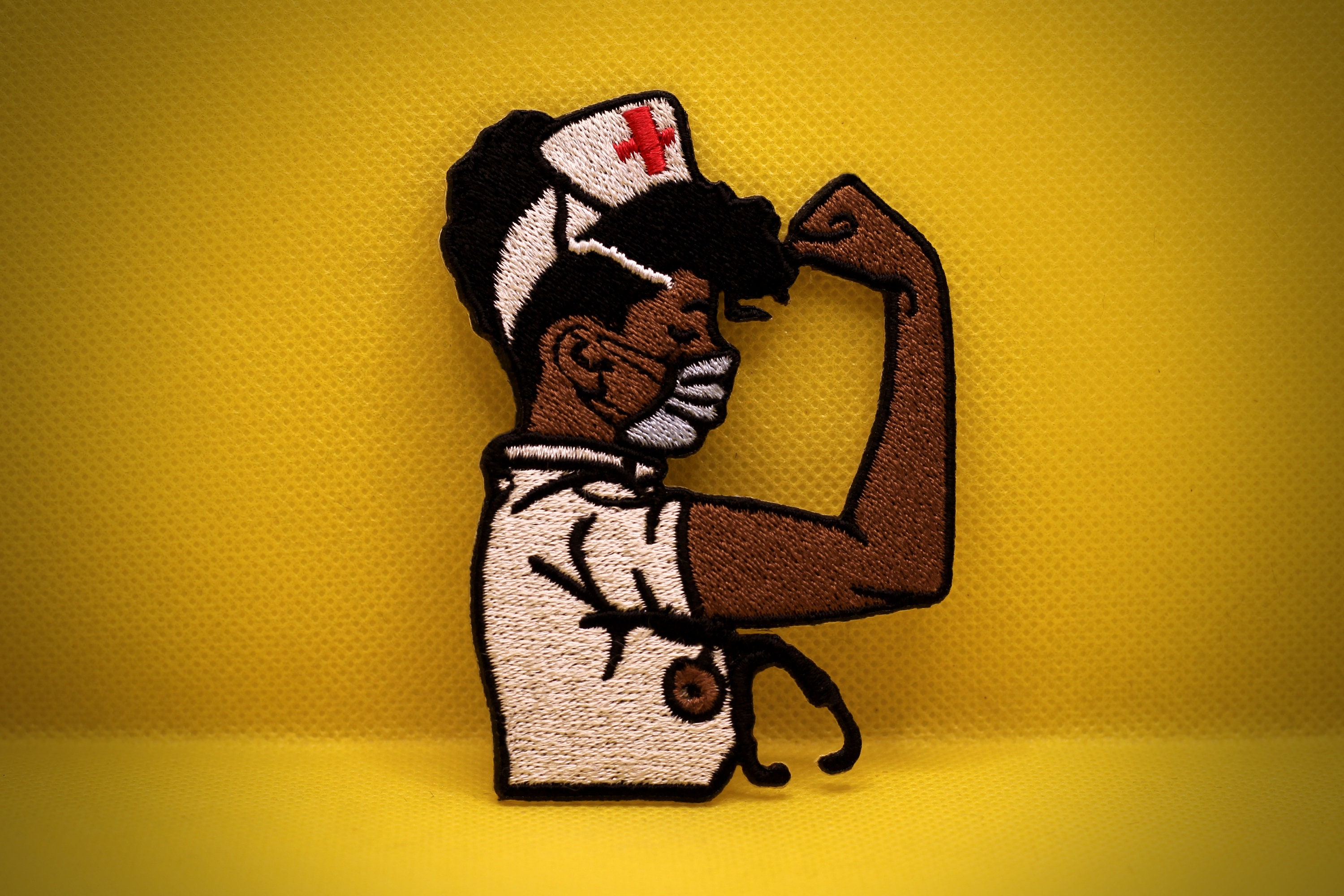 Black Nurse Iron on Patch Embroidery Patch Size 3.5X3 Etsy