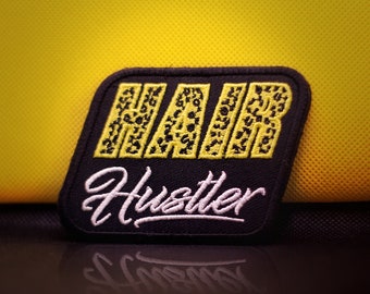 Hair Hustler, Iron on patch Embroidery Patch, Size 3.5"X2.5", Embroidered Patch, Quality Patches, Standard Patches