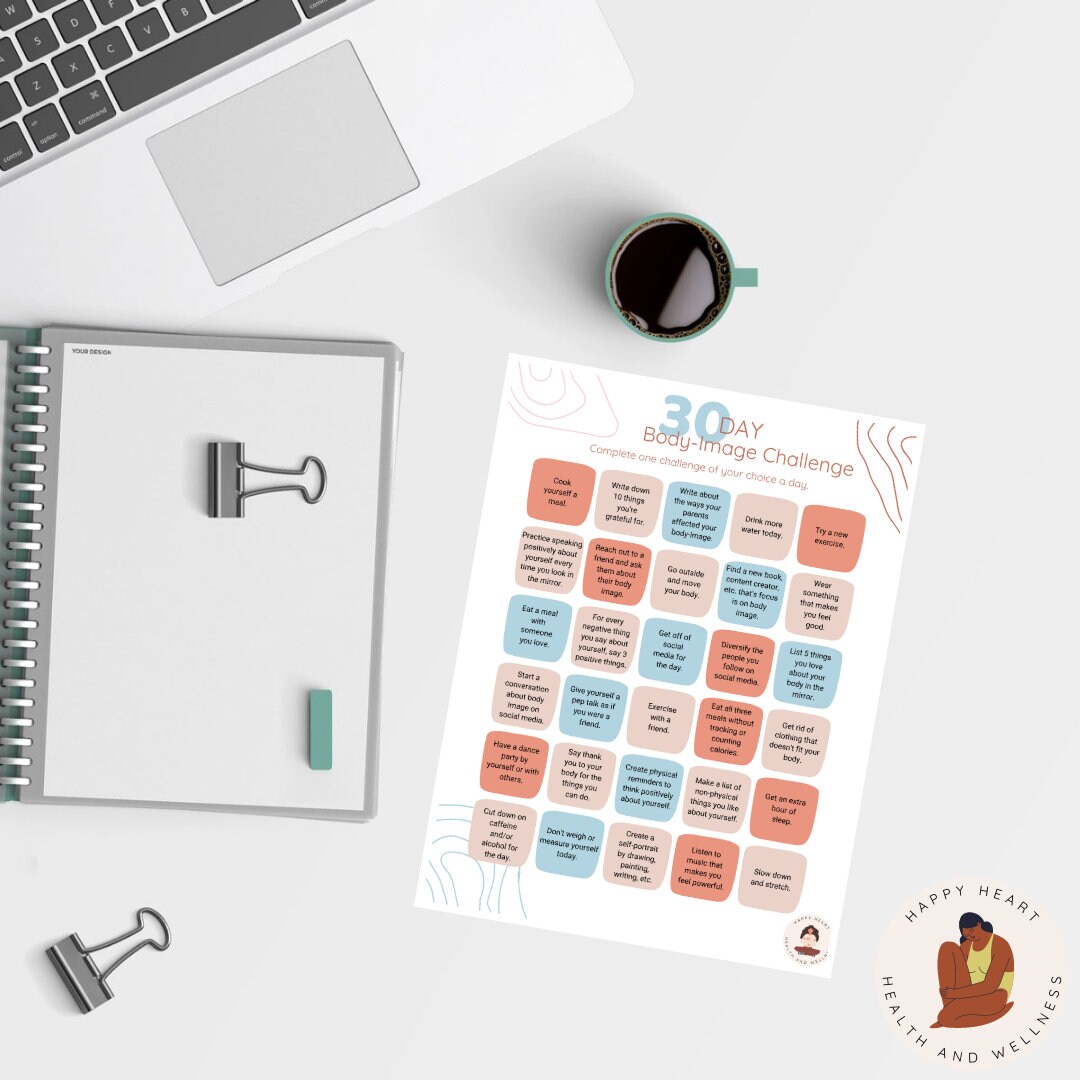 30 Day Challenge, Body Image Activity Printable PDF, Editable Make Your ...