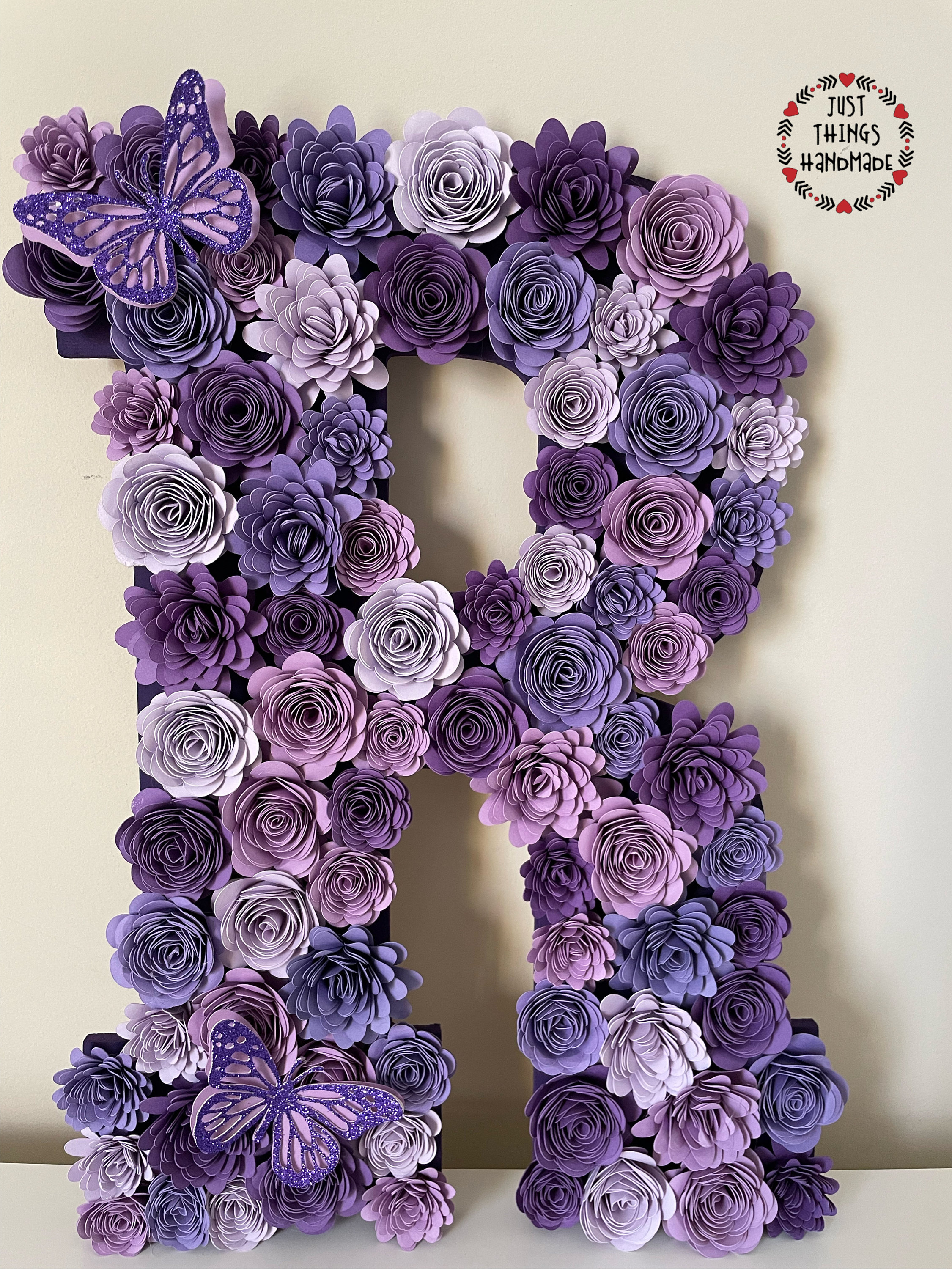 Paper Flower Letter, Floral Letter, Flower Decor, Nursery Decor, Rolled
