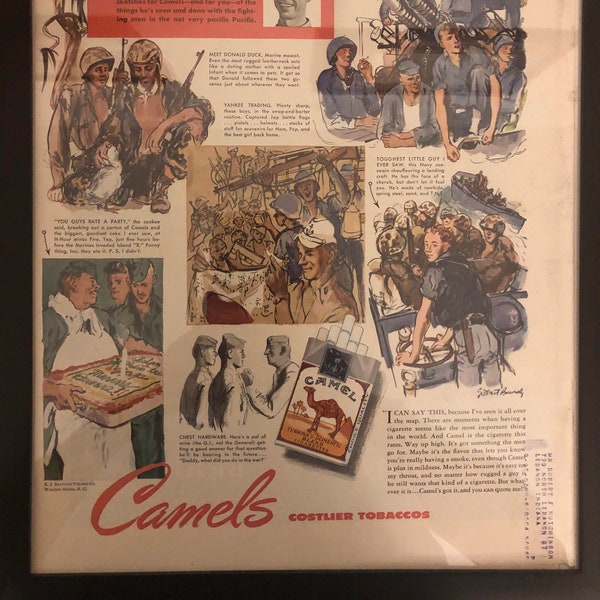 1946 WW2 Era Camel Cigarettes Ad from LIFE Magazine