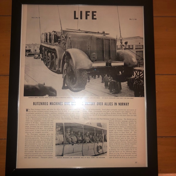 Framed 1940 LIFE Magazine WW2 Feature Article