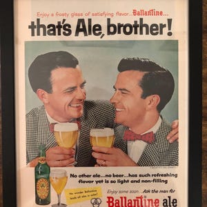 Framed Vintage 1956 Ballantine Ale Advertisement
