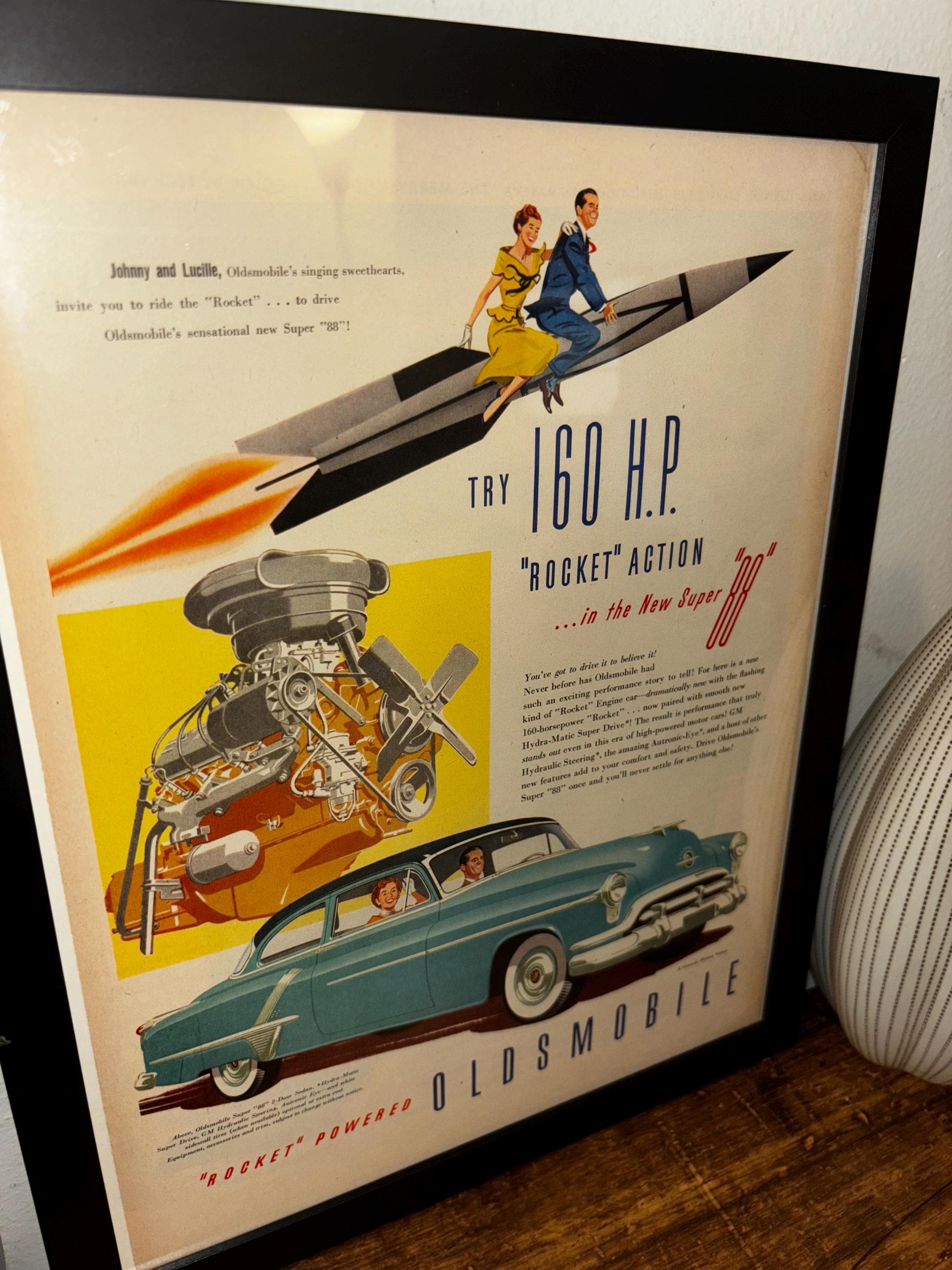 Framed Vintage 1952 Oldsmobile ''eighty Eight'' Advertisement