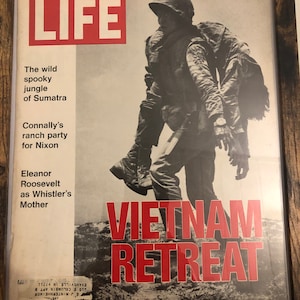 Framed Vintage 1970 LIFE Magazine Cover - &quot;Vietnam Retreat&quot;