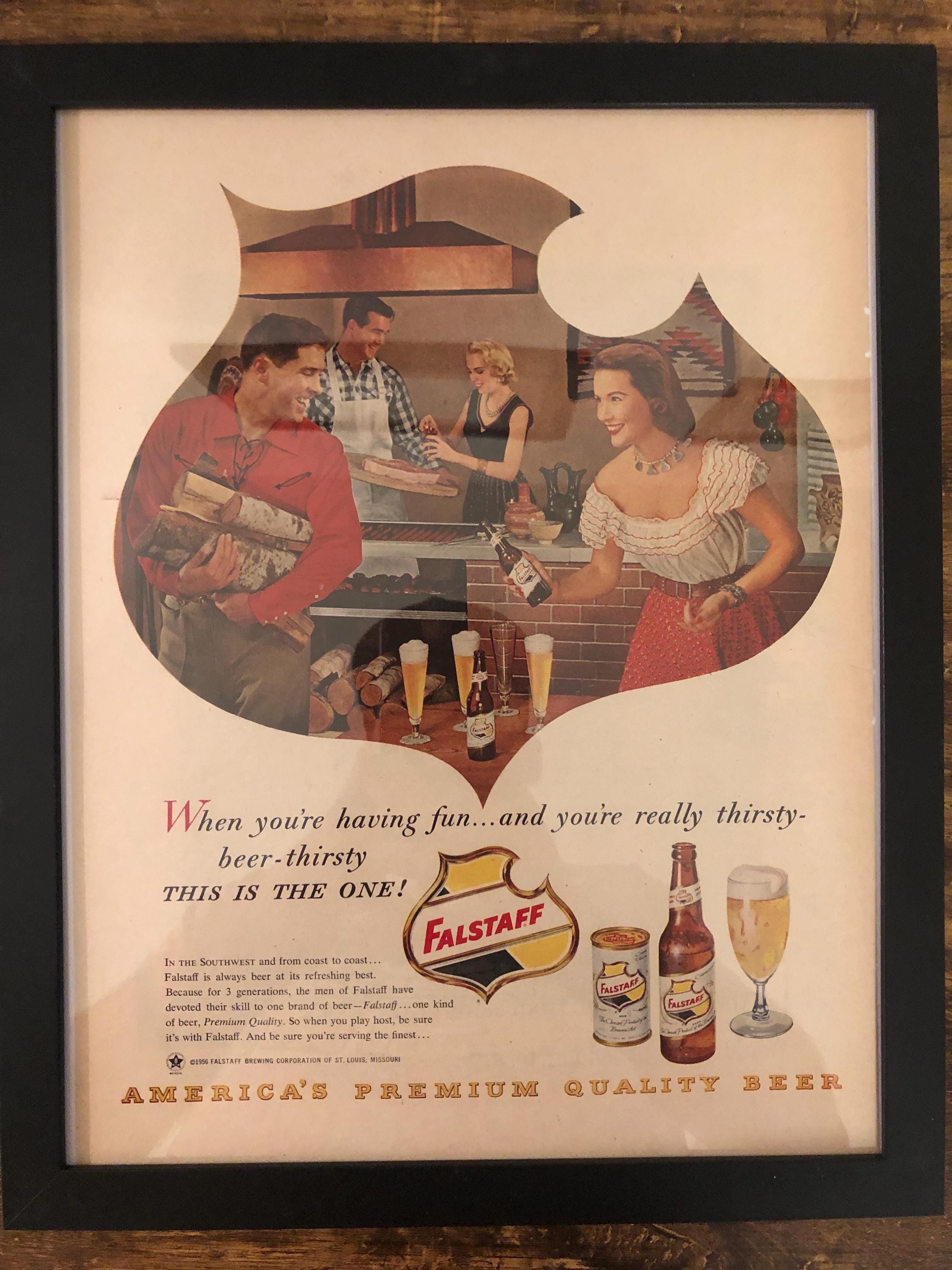 アンティーク The  of Falstaff 看板　ビンテージ Framed Vintage 1956 Falstaff Beer Advertisement - Etsy