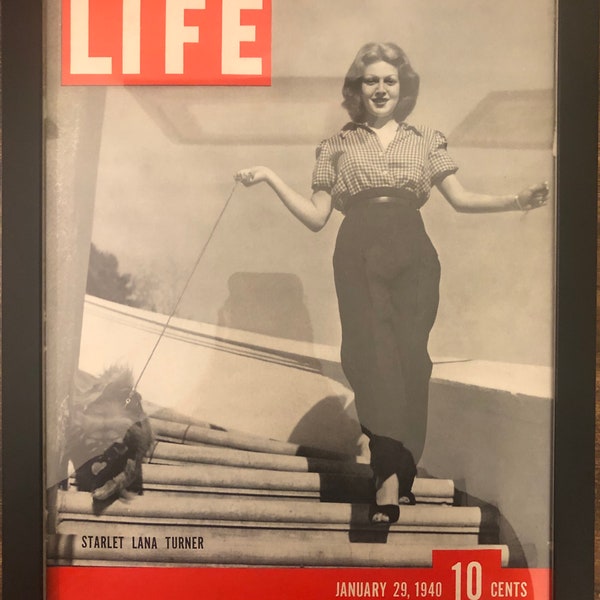 Framed Vintage 1944 LIFE Magazine Cover - ‘’Starlet Lana Turner’’