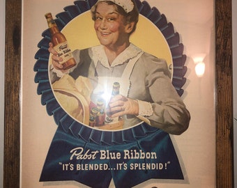 Vintage 1947 Pabst Blue Ribbon (PBR) Ad from LIFE Magazine