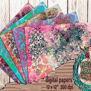 Grunge paper background PNG digital download bundle