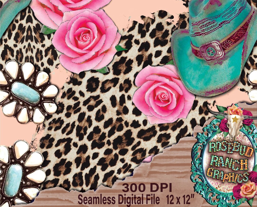 Rodeo Western Style Seamless Pattern Digital Download - Etsy