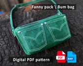Leather Bum Bag Pattern: Crossbody Fanny Pack Template (PDF + DXF)
