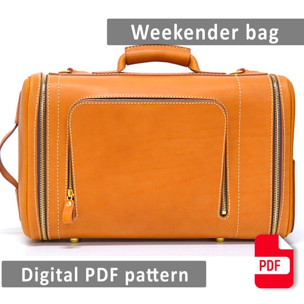 Overnight bag - Weekender bag women - Leather bag pattern