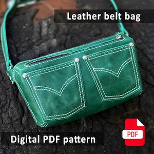 Kleine Umhängetasche - Schultertasche aus Leder mit Muster - Einzigartiges und ausgefallenes Design