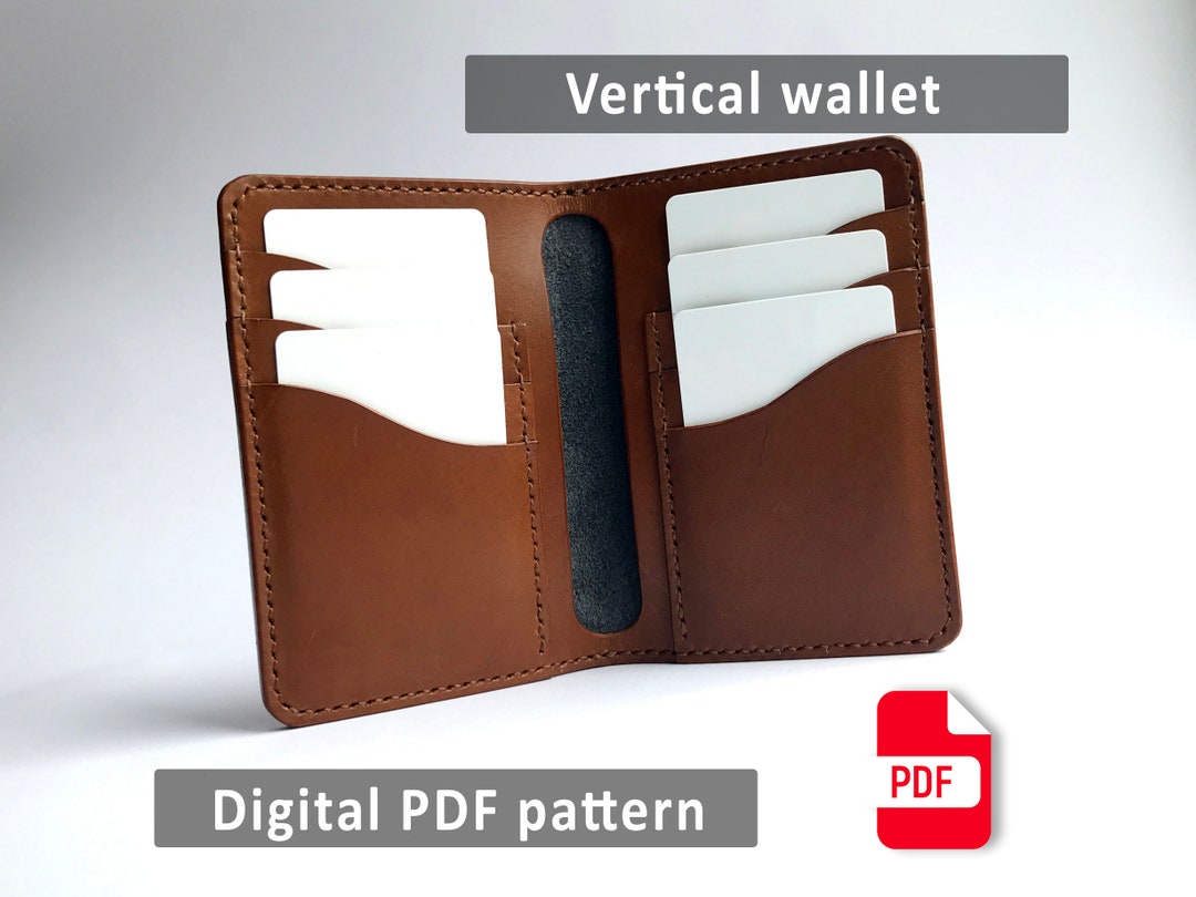 Vertical Wallet Pattern Leather DIY Pdf Download Wallet Template Etsy