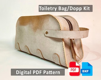 Leather Dopp Kit Pattern: DIY Toiletry Bag (PDF+DXF Download)