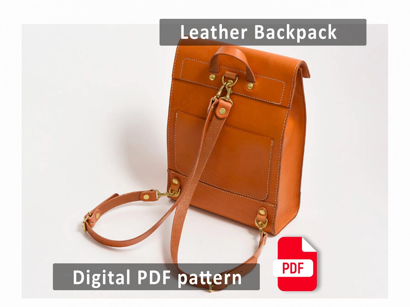 Roll Top Backpack PDF Pattern - Leather Backpack - Minimalist Rucksack ...