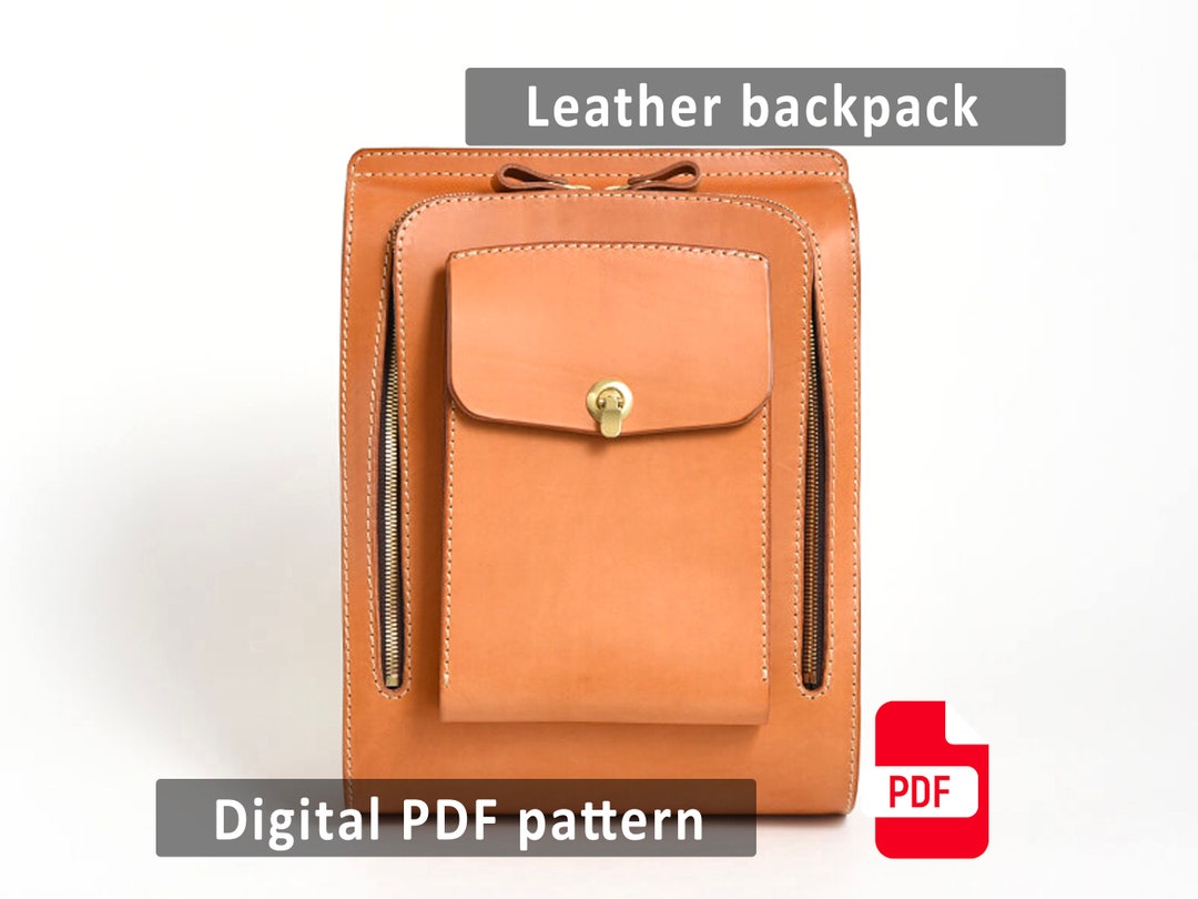 Leather Backpack Mens Backpack Leather Backpack Pattern Etsy