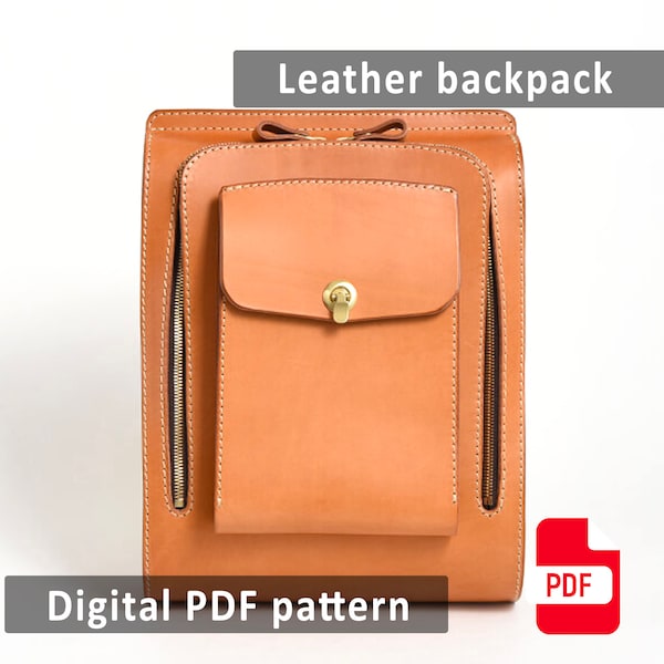 Leather backpack - Mens backpack - Leather backpack pattern